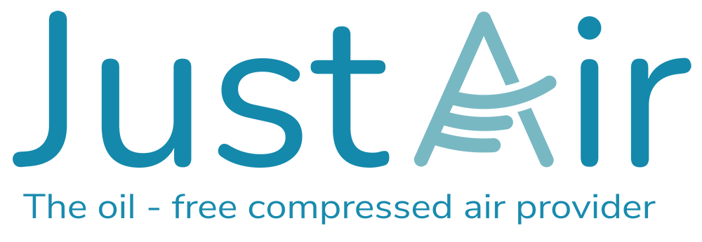 Logo JustAir - spécialiste de l'air comprimé sans huile et des solutions Air-as-a-Service.